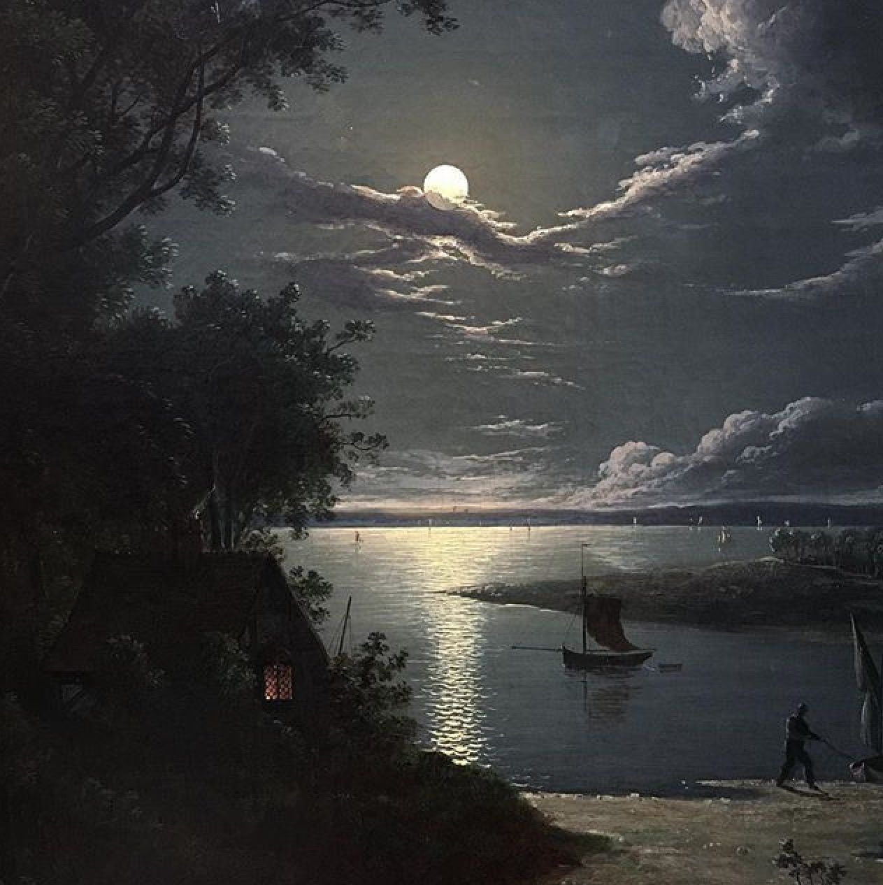 Автор картины ночью. Лунная ночь на капри (1841). Картины Sebastian Pether.